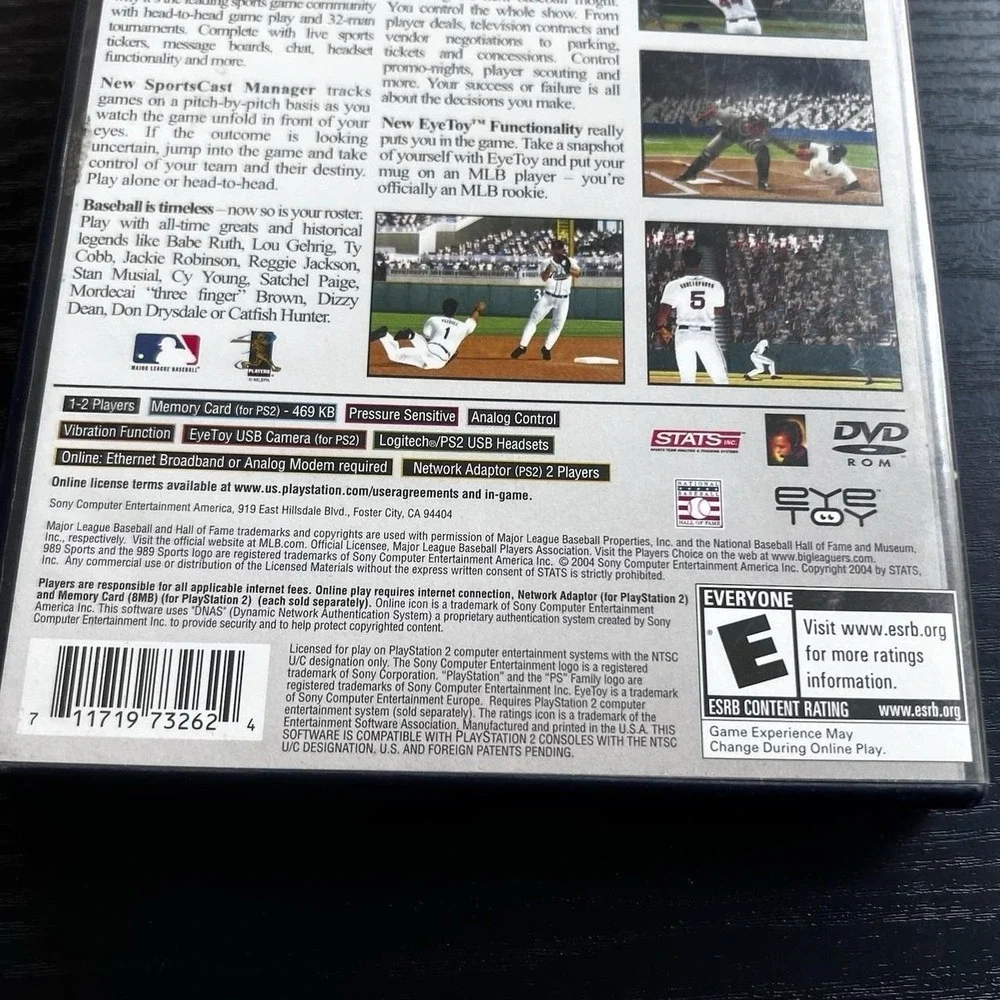Sony Playstation 2 PS2 MLB 2005 Major League Baseball Preowned Untested Scratch